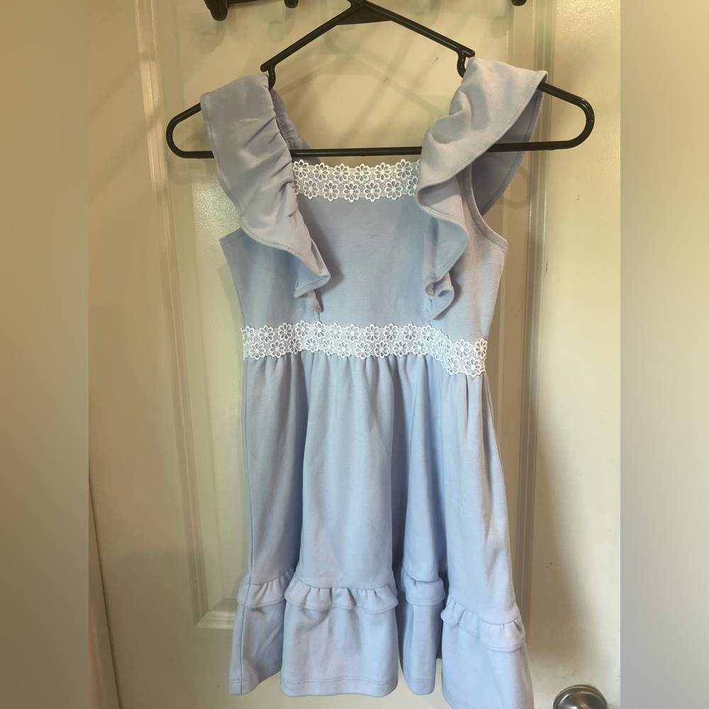 Light Blue Ruffled Kids Dress